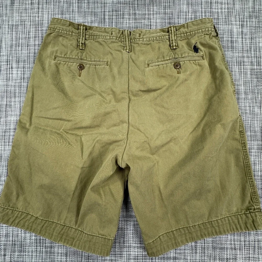 Polo Ralph Lauren Men's Relaxed Fit Chino Shorts Green Cotton Size 33 Casual